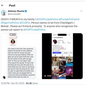 Abhinav Shukla Death Threat: लॉरेंस बिश्नोई गैंग  के नाम पर मिली अभिनव शुक्ला को जान से मारने की धमकी