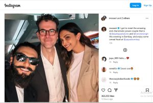 Ranveer-Deepika ने इंस्टाग्राम के बॉस एडम मोजेरी के साथ बिताई खास शाम, फोटो शेयर की