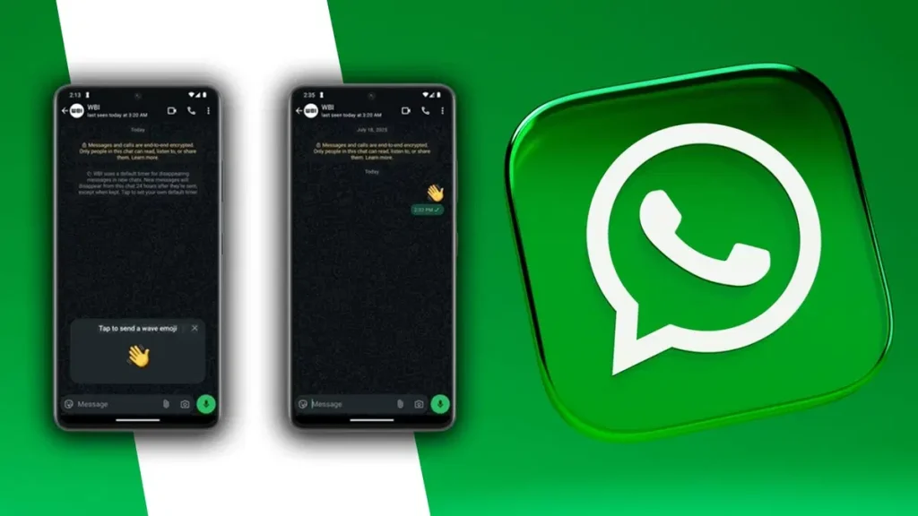 WhatsApp Wave Emoji Feature: नई चैट की शुरुआत अब होगी और भी आसान, जानें कैसे काम करता है नया फीचर WhatsApp Wave Emoji Feature: नई चैट की शुरुआत अब होगी और भी आसान, जानें कैसे काम करता है नया फीचर