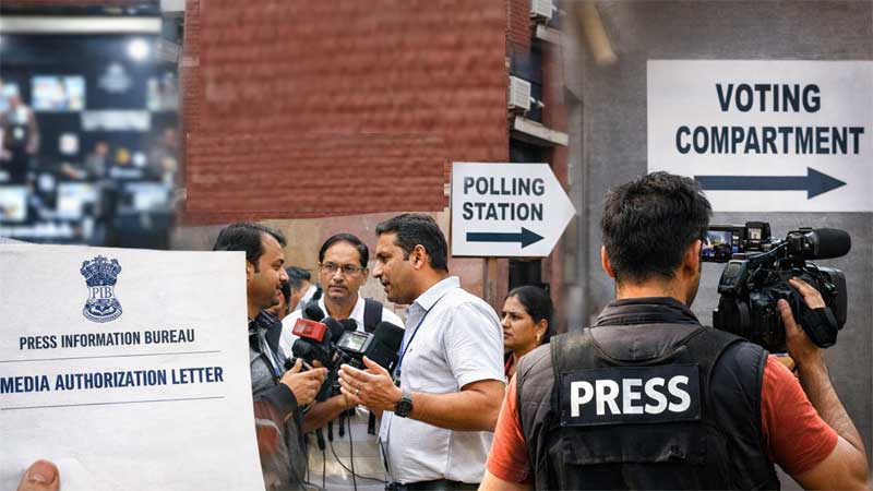 चुनाव कवरेज 2026 के लिए नए मीडिया नियम लागू, केवल अधिकृत पत्रकारों को ही मिलेगी अनुमति चुनाव कवरेज 2026 के लिए नए मीडिया नियम लागू, केवल अधिकृत पत्रकारों को ही मिलेगी अनुमति