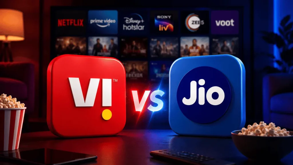 Jio vs Vi: 200 रुपये के डेटा प्लान में कौन है बेहतर? जानें OTT बेनिफिट्स, डेटा और 5G सुविधा की पूरी जानकारी Jio vs Vi: 200 रुपये के डेटा प्लान में कौन है बेहतर? जानें OTT बेनिफिट्स, डेटा और 5G सुविधा की पूरी जानकारी