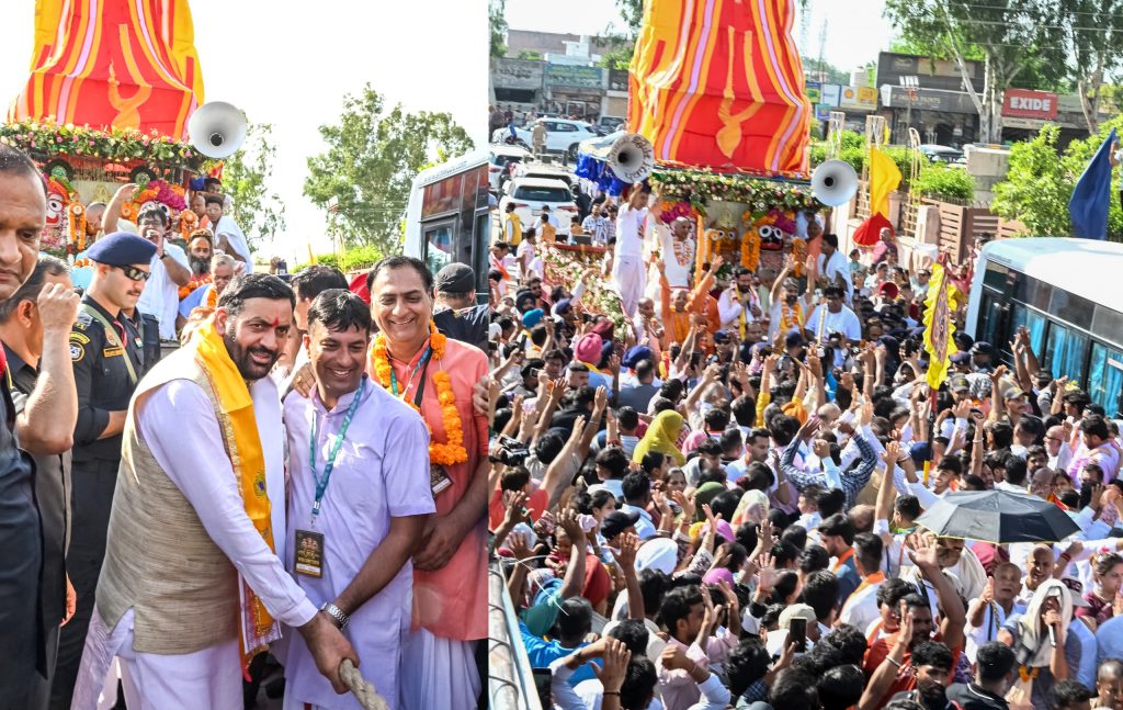 मुख्यमंत्री नायब सिंह सैनी ने राजपुरा में श्री जगन्नाथ रथयात्रा में लिया भाग, सनातन संस्कृति और आस्था को बताया प्रेरणादायी