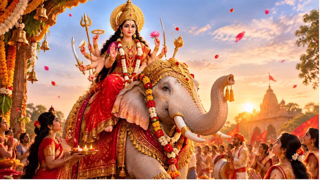 शारदीय नवरात्रि 2026: हाथी पर होगा मां दुर्गा का आगमन, जानें किस वाहन से होगी विदाई शारदीय नवरात्रि 2026: हाथी पर होगा मां दुर्गा का आगमन, जानें किस वाहन से होगी विदाई