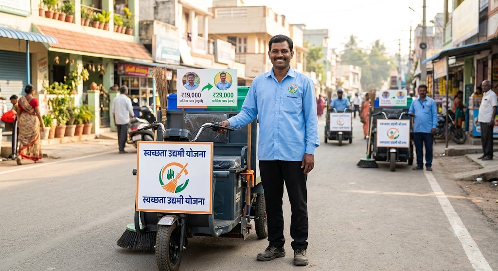 स्वच्छता उद्यमी योजना से बदली तडिकोंडा रामबाबू की जिंदगी, ₹19,000 से बढ़कर हुई ₹29,000 मासिक आय स्वच्छता उद्यमी योजना से बदली तडिकोंडा रामबाबू की जिंदगी, ₹19,000 से बढ़कर हुई ₹29,000 मासिक आय