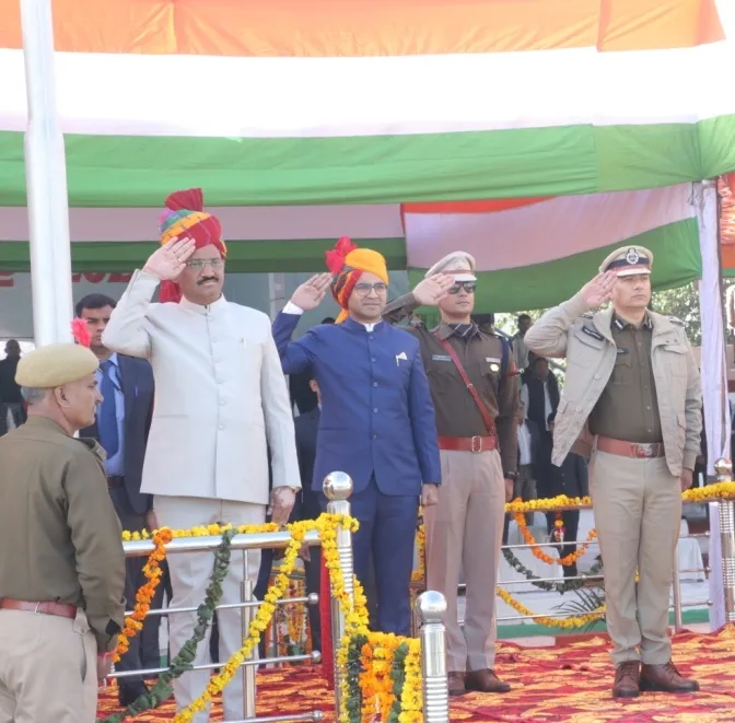  उप मुख्यमंत्री डॉ. प्रेमचन्द बैरवा ने तिरंगा फहराया, वीरांगनाओं का सम्मान किया