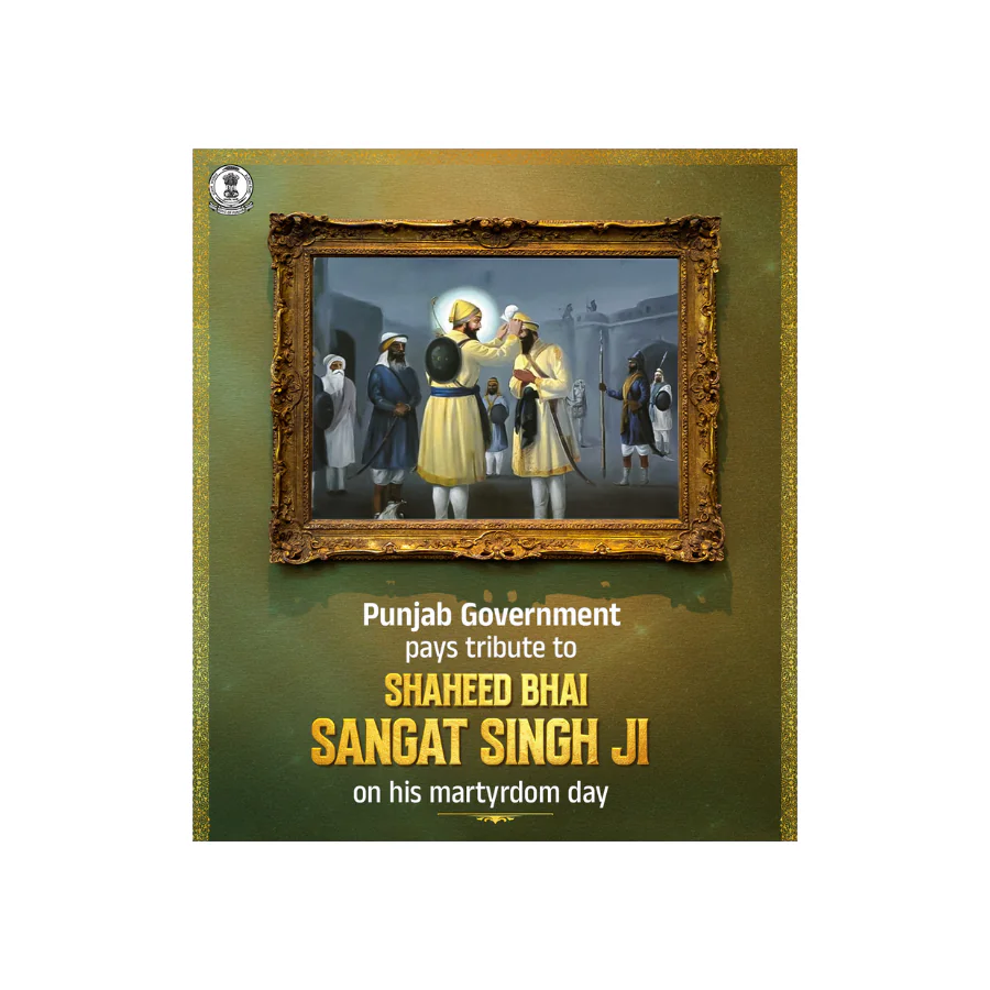 मुख्यमंत्री भगवंत सिंह मान ने शहीद भाई संगत सिंह जी के शहादत दिवस पर दी श्रद्धांजलि